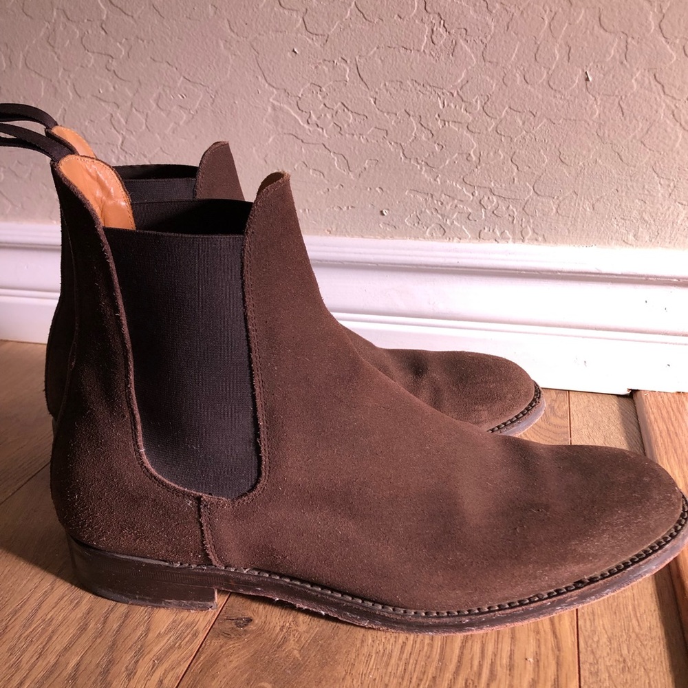 John Spencer UK suede Chelsea boots